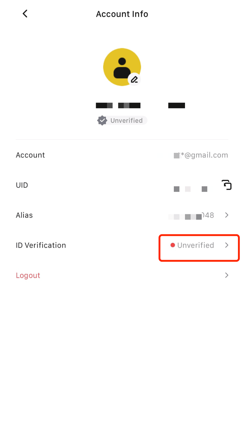 بخش احراز هویت مشتری (KYC) را پیدا کنید