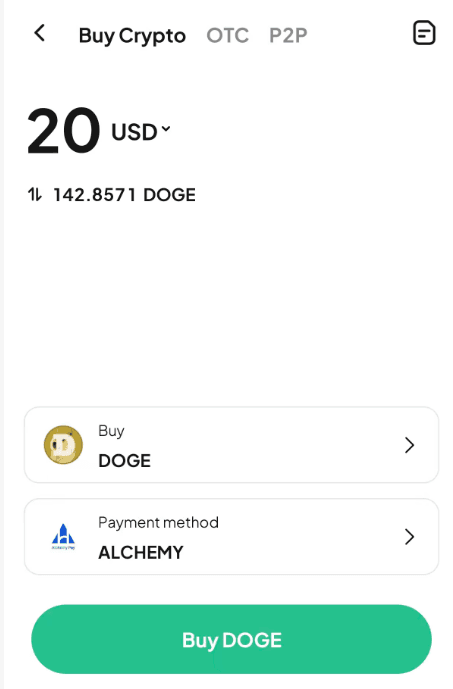 Step2: How to Buy DOGE via WEEX OTC?  APP Version